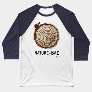 Nature is Bae - Tree Rings Watercolor Baseball T-Shirt